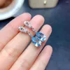 Dangle Earrings 2024 Product Simulation Sea Blue Topaz Long For Women Drop-shaped Temperament High-quality Jewelry