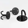 Hooks 1pc Hanger U-shape Ring Top Base Haning Fan/Chandelier/Plant Decor Black Wall Ceiling Mount Hook W/screws Stianless Steel