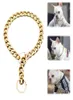 Hundhalsar metall stor guld färgkedja sommar husdjur mode tillbehör bulldogg krage små hundar husdjur halsband zc4956405993