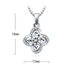 PENDANts Trendy Clover Flower Collana a sospensione per le ragazze Accessori sulla qualità del collo 925 Sterling Silver Female Choker Bijou