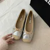 Casual Shoes Leather Split Toe Single Women Flat Bottom Pig's Hoof Grandma Shallow Mouth Ballet Lefu Footwear