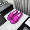 Paris summer slippers interlocking C logoLuxury designer Women Sandals quilted leather ch Double Jelly Style Casual Women Flat Slippers Summer Beach Women Slides