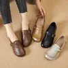 Sapatos casuais de couro genuíno feminino