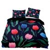 Yatak Setleri Latin Stil Nevresim Kapak Kalitesi Seti Yastık Kılıfı ile Tropikal Çiçekler Çift İkiz Boyut