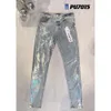 Jeans viola jeans jeans designer jeans mens denim pantaloni di moda pantaloni dritta design retrò streetwear per i pantaloni della tuta casual jeans viola 452