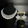 Necklace Earrings Set EYER Luxurious Wedding Party Dress For Bridal Brides Maid Jewelery Pearl Drop Fan