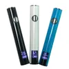 USA Stock Wholesale 510 Thread 1 ml Vaporizer Batteries Vape avec écran numérique Bleu noir bleu 400 mAh Préchauffeur de tension Batterie de tension réglable pour les cartouches de vape