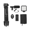 Tripods Andoer Phone Vlog Tripod Kit with Height Phone Holder Cold Shoe Microphone LED Video Light Remote Shutter for Phone Camera Video