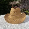 Berets Western Cowboy Straw Hat Women Fashion Large Party Outdoor Summer Sunshade Jazz Sombrero Vaquero Hombr