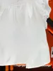 Женские блузки Gvuw Fashion Flying Flight рубашка Women Женщины сплошной круглый воротник универсальный лето 2024 Женская одежда 17G5952