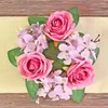 Decorative Flowers Artificial Rose Hydrangea Candle Holder Wreath Wedding Party Outdoor Christmas Decoration Home Display Simulated Flower