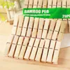 20Pcs Natural Bamboo Clothes Peg Wooden Socks Bed Sheet Wind-Proof Pins Clothespins Craft Clips Household Tools Home Accessories
