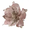 Dekorativa blommor 22 cm Champagne Flower Pendants Xmas Tree Ornaments God juldekoration Happy Year Accessories