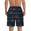 Mäns shorts elektrokardiogram bräde sommar kawaii cool stilen strand man sport fitness snabb torrmönster badstammar