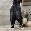 Frauen Jeans Ankunft Frühling Herbst Arts Style Frauen elastische Taille Lose Vintage Patchwork Design Baumwolle Denim Harem Pants P270