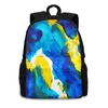 Sac à dos bleu jaune et blanc peinture à sac à dos sac à dos sac à dos de sac à dos abstrait acrylique