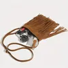 Boho w stylu Tassel Crossbody Bag Vintage zamszowe torba na ramię Casual Fringe Messenger Bag dla kobiet