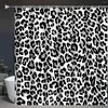 Corteaux de douche Cheetah Leopard Blanc Patter Spot Decor de salle de bain par Ho Me Lili Curtain Sets avec crochets en tissu polyester