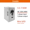 1ph do 3ph 220 V 5,5/7,5 kW 7 HP/10 HP Ekonomiczny mini -Mini VFD zmienna przemiennik napędu częstotliwościowego dla falownika sterowania prędkością silnika