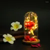 Flores decorativas Flor encantada em vidro LED Light Wedding Decor Festival Gifts