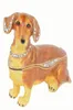 ダックスフンドドッグ装身具ジュエリーボックス犬動物図像彫像かわいいペットギフト