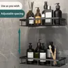 Keukenopslag badkamer planken organisator aluminium legering douchebeperking accessoires shampoo rek multi-scenario geen boorplank