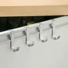 Hooks 2pcs S-Shaped Stainless Steel Hook Behind Kitchen Cabinet Door Multi-Purpose Hole Free Back Storage Rack Key Organizer