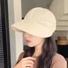 Bérets 2024 Sun Hat Femmes Anti-UV Protection Randonnée Fisherman Cap Fold Summer Solid Beach Bucekt