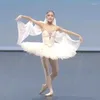 Bühne tragen Erwachsene weiße professionelle Ballett Tutu Frauen Tanzwettbewerb Kostüm Figur Skating Kleid Swan Lake Girls