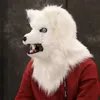 Hareketli ağız tilki maskesi cadılar bayramı kostüm cosplay parti ağız taşıyıcı kurt maskeleri hayvan panda husky orangutan yapay kürk maskesi 240328