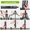 Tripods Tripod With RGB Ring Light For Phone Tripod Camera Stand Selfie Photography Light LED Lamp Color Photo Studio For YouTube Live