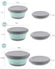 Bowls 3pcs Folding Bowl Outdoor Camping With Lid Silicone Children's Portable Office Lunch Box Set Can Be Folded