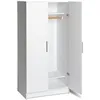 Functional Wardrobe Closet Cabinet with Hanging Rail, Simplistic 2-Door Armoire Portable Closet 32" W x 35" H x 20" D, WEW-3264