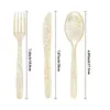 Disposable Flatware 150PCS Gold Plastic Silverware- Glitter Cutlery - Include 50 Forks Knives Spoons