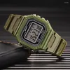 Zegarek na rękę mody sportowe męskie zegarek LED Simple Mały kwadratowy cyfrowy zegarki na nadgarstki Wodoodporne silikonowe armia elektroniczna RELOJ HOMBRE