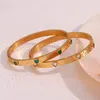 Bangle Heart Round Octagonal Stern Zirkon Verschluss Armband 316L Edelstahl Armreifen 18k Gold plattiert Frauen Handarmbänder