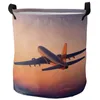 Sac à linge avion Sunset Dirty panier pliable rond étanché