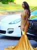 Luxury Crystal Black Girl Prom Dresses Mermaid Velvet Formal Graduation Prom Gowns Full Zip Back Birthday Party Robe