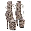Chaussures de danse Laijianjinxia 20cm / 8inch PU Upper Women's Plateforme Party High Heels Modern Ankle Boots Pole 228