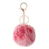 Keychains de peluche pomm pomm de moda redonda llave de piel suave y esponjosa