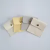 20PCS 8X8CM Square Snap Jewelry Pouches Packaging Mini Microfiber Soft Velvet Gift Bag Ring Necklace Bag Custom Logo