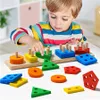 Montessori Wooden Sorting Toys Toys Puzzle para niños pequeños y niños preescolares de habilidad para motor fino durante 1 año