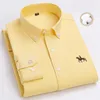 Gömleğin büyük boyu 6xl uzun kollu gömlekler erkekler için%100 pamuklu oxford üstleri ince fit resmi düz gömlek moda ofis kıyafetleri 240412