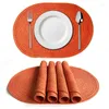 Tavolo tavolo 8pcs ovali tovagliette intrecciate tavoli da pranzo per piastra intrecciata per bevande berretto da tazza non slip ciotola ciotola