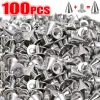 Silver Cone Studs and Spikes Metal Double Cap Hitets Stud Round Nail Rivet For Clothes Shoes Läder DIY Craft Tools Partihandel