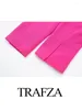 Abiti da donna Trafza 2024 Spring retrò con coccole a petrolio Slim Blazer Blazer Streetwear a testura