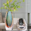 Vase Light Luxury Transparent Glass Vase Vase Living Room Flower Arffery Deskor Modern and Minumalist Dining Table Art Decoration