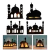 Kerzenhalter 1PCS Ramadan Moschee Silhouette Candlestick Halter Religiöse Klappkunstkunstdekoration