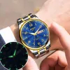 Fashion luxury waterproof luminous solid strap Calendar Quartz men's watch minimalist luxury watch