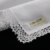 D001 Coton blanc 10 pièces mouchoirs en dentelle Blank Crochet Hankies For Womenlades Gift de mariage 240401